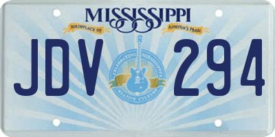 MS license plate JDV294