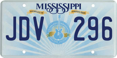 MS license plate JDV296