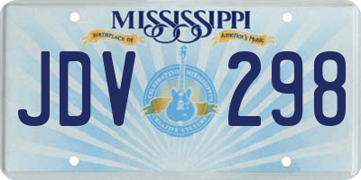 MS license plate JDV298