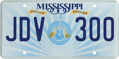MS license plate JDV300