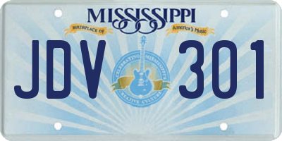 MS license plate JDV301