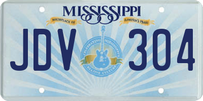 MS license plate JDV304