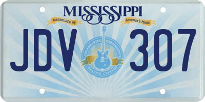 MS license plate JDV307