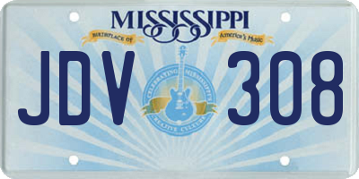 MS license plate JDV308