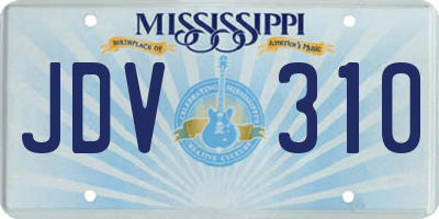 MS license plate JDV310