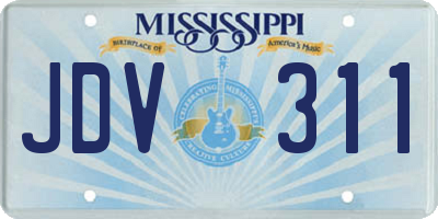 MS license plate JDV311