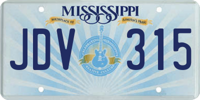 MS license plate JDV315