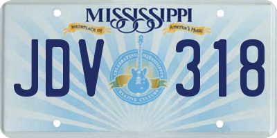 MS license plate JDV318