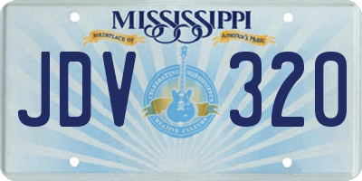 MS license plate JDV320