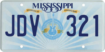 MS license plate JDV321