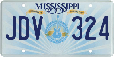 MS license plate JDV324
