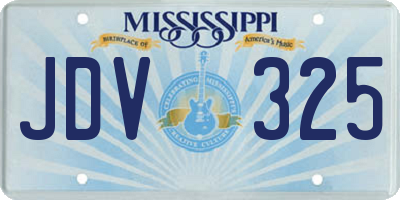 MS license plate JDV325