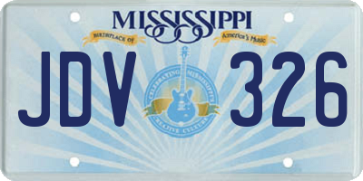 MS license plate JDV326
