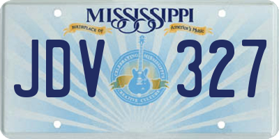 MS license plate JDV327