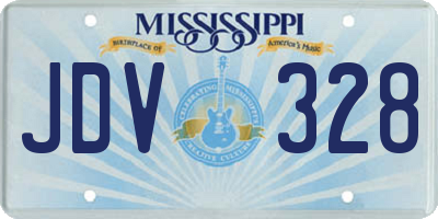 MS license plate JDV328