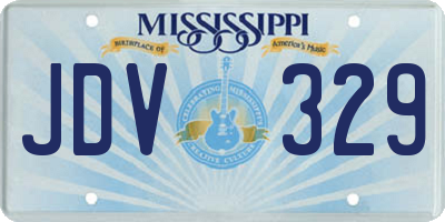 MS license plate JDV329