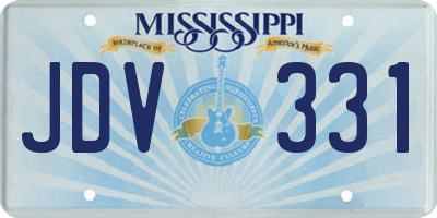 MS license plate JDV331