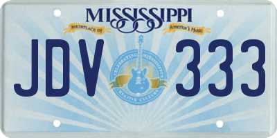 MS license plate JDV333
