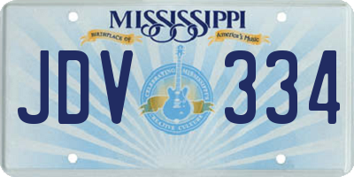 MS license plate JDV334