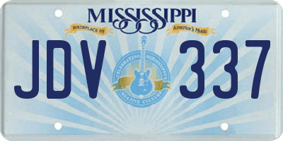 MS license plate JDV337