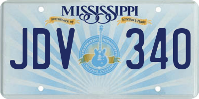 MS license plate JDV340