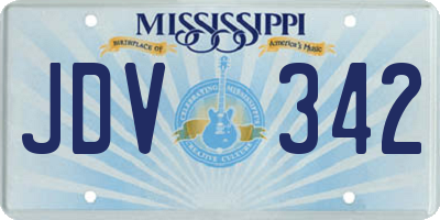 MS license plate JDV342