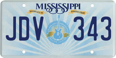 MS license plate JDV343