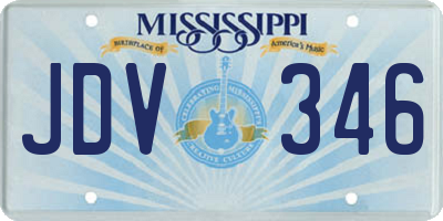 MS license plate JDV346