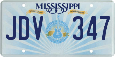 MS license plate JDV347