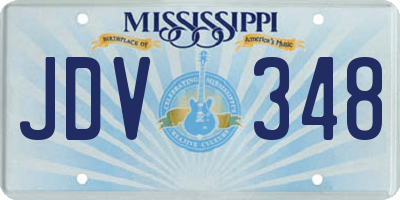 MS license plate JDV348
