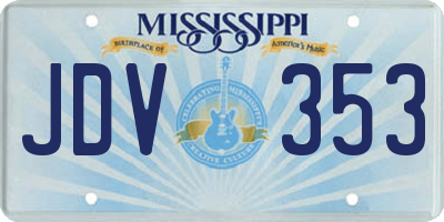 MS license plate JDV353