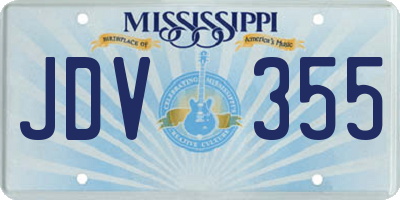 MS license plate JDV355