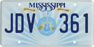 MS license plate JDV361