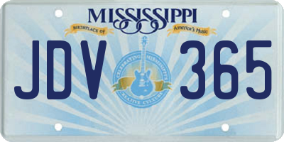 MS license plate JDV365