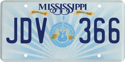 MS license plate JDV366