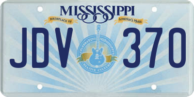 MS license plate JDV370