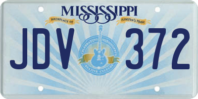 MS license plate JDV372