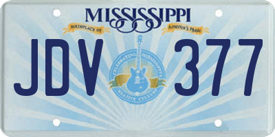 MS license plate JDV377