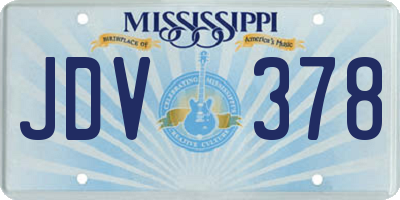 MS license plate JDV378