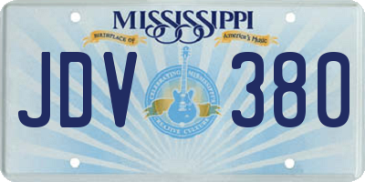 MS license plate JDV380