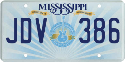 MS license plate JDV386