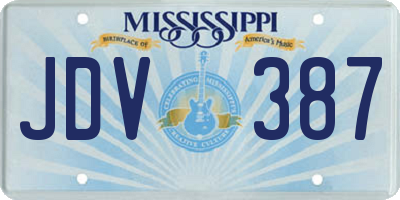 MS license plate JDV387
