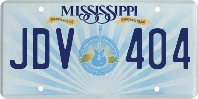 MS license plate JDV404