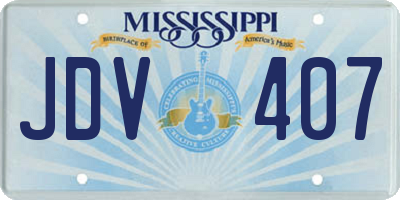 MS license plate JDV407