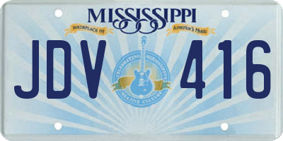 MS license plate JDV416