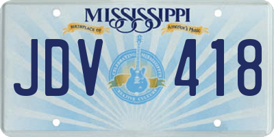 MS license plate JDV418
