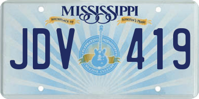 MS license plate JDV419