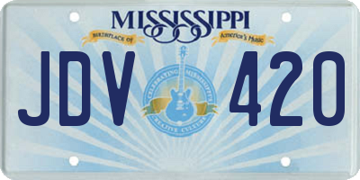 MS license plate JDV420
