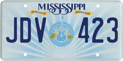 MS license plate JDV423