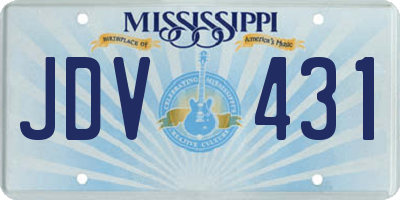 MS license plate JDV431